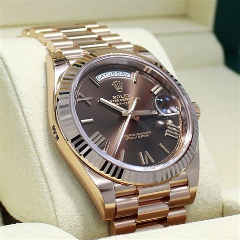 rolex day-date rose gold chocolate dial|More.